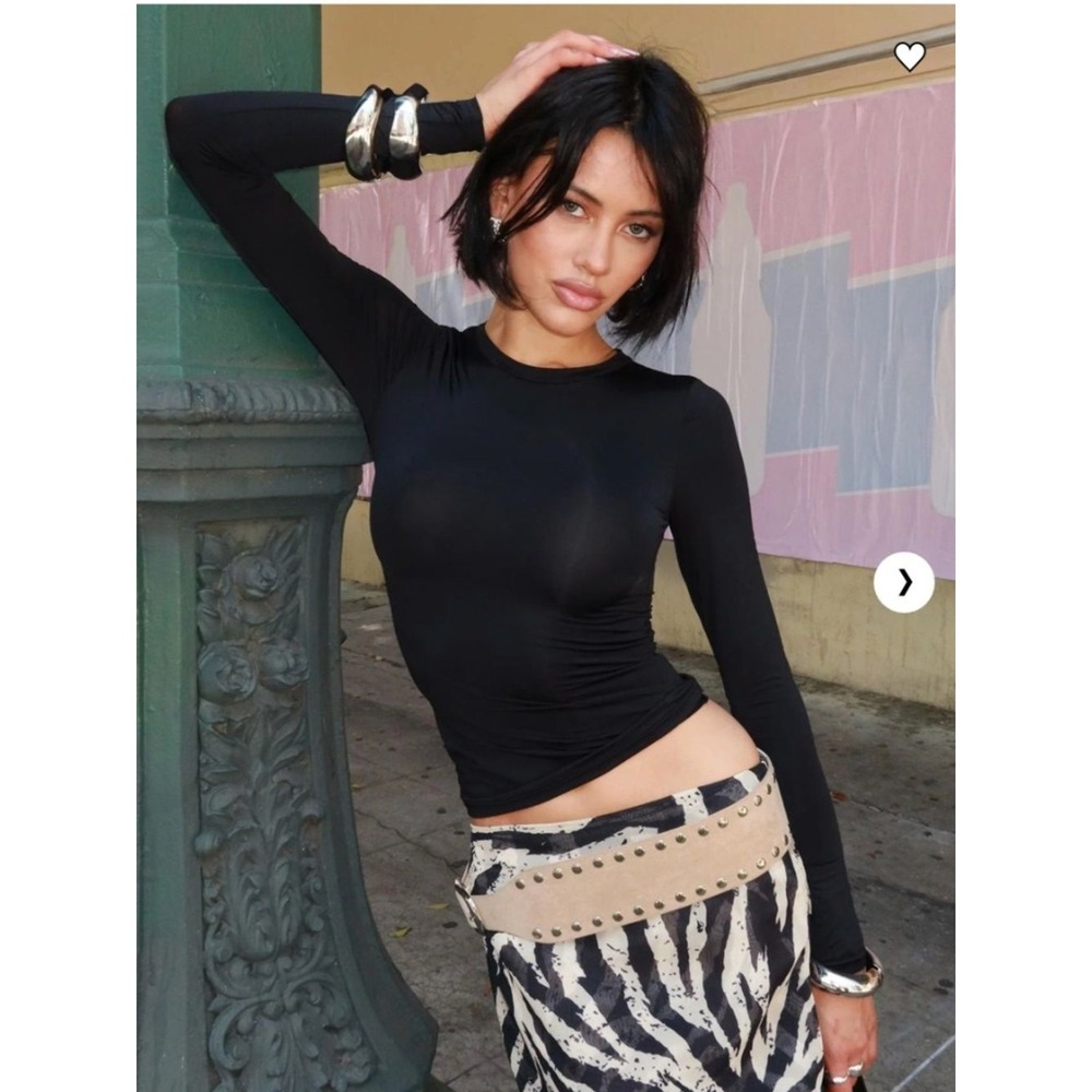 3 for $20 Princess Polly Black Arnim Long Sleeve Top – Minimalist Y2K Basic –  6